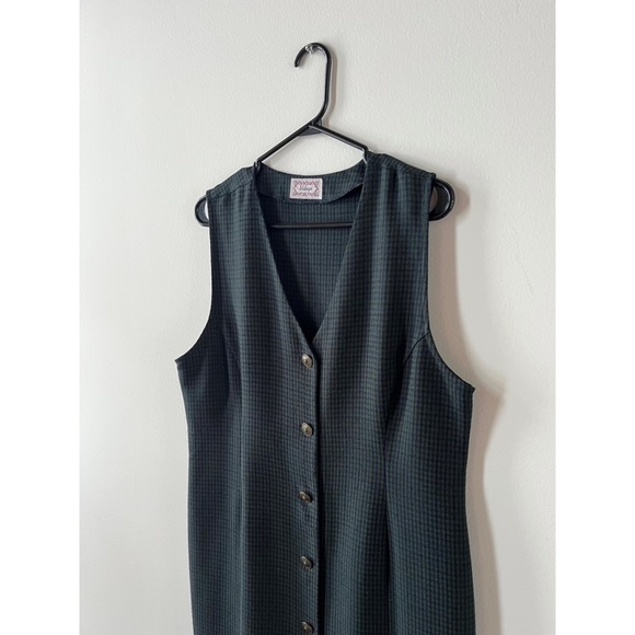 90s CHECKERED SLEEVELESS DRESS - Picture 4 of 6